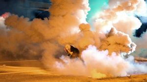 Protestors in Ferguson, Missouri are exposed to tear gas.