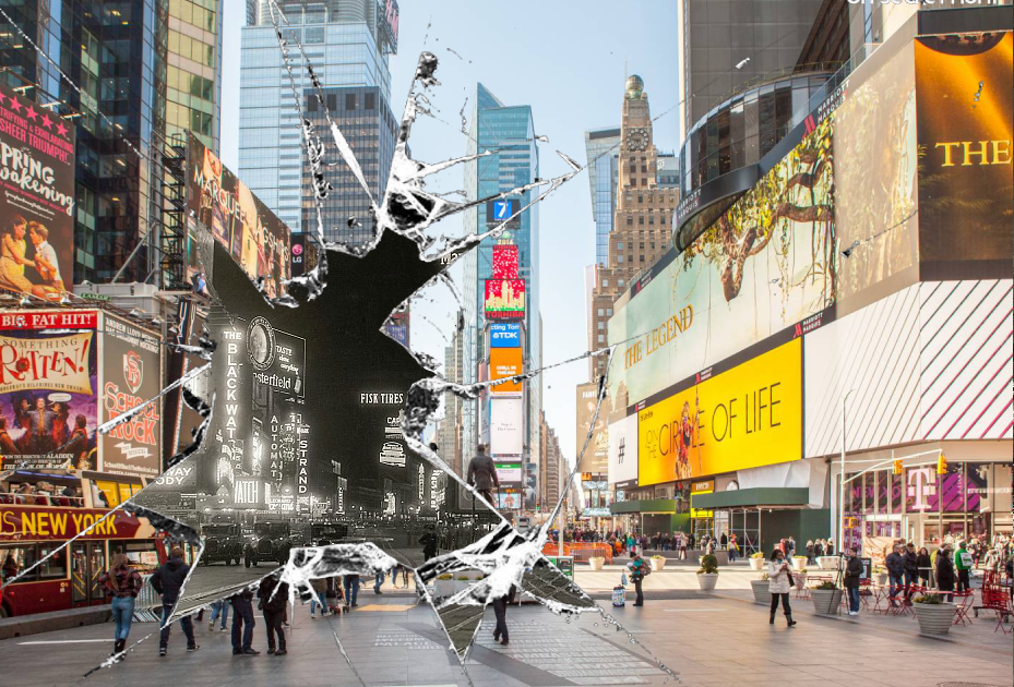 An artistic blend of modern and past Times Square