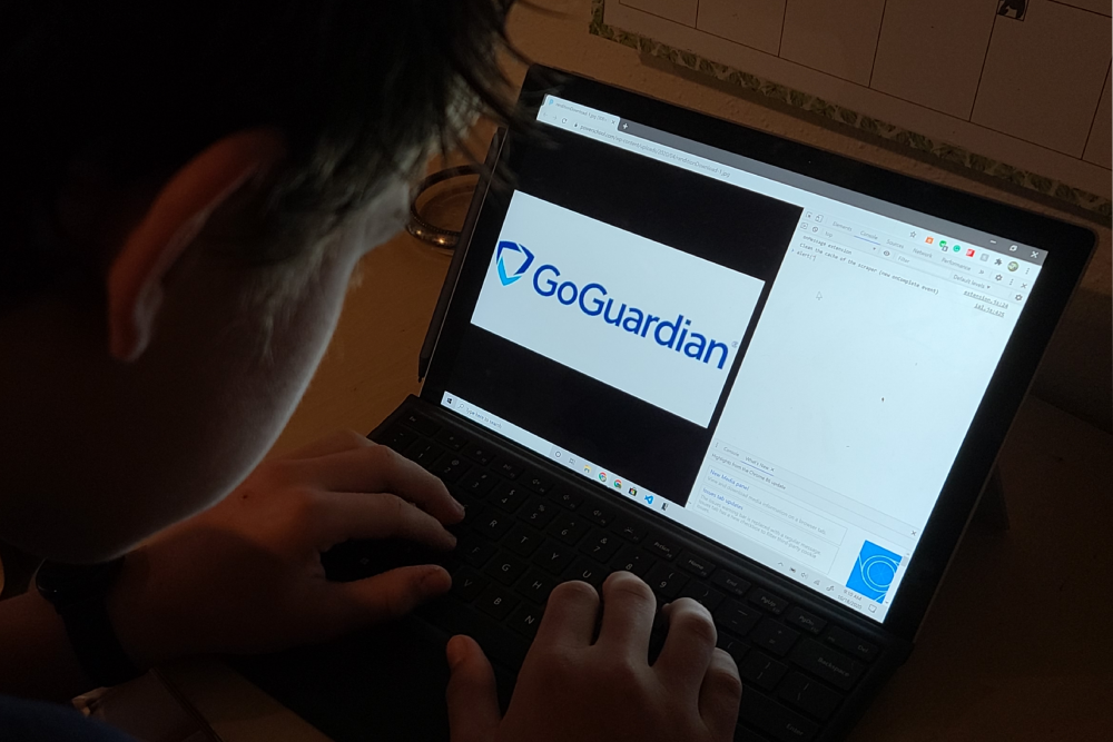 a students computer shows "GoGuardian"